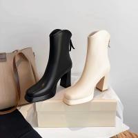 Nuevos tacones altos de cuero negro vendedores calientes, botas, botas de mujer de diseñador - details 1
