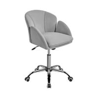 Silla de Oficina Silla de Terciopelo Silla de Trabajo Silla Alchoado de Terciopelo con Ruedas Silla Hogar Oficina MAX Capacidad 136 KG Color Gris - details 8