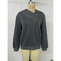 Sudadera de color sólido plisada de manga larga informal para mujer de otoño - details 8