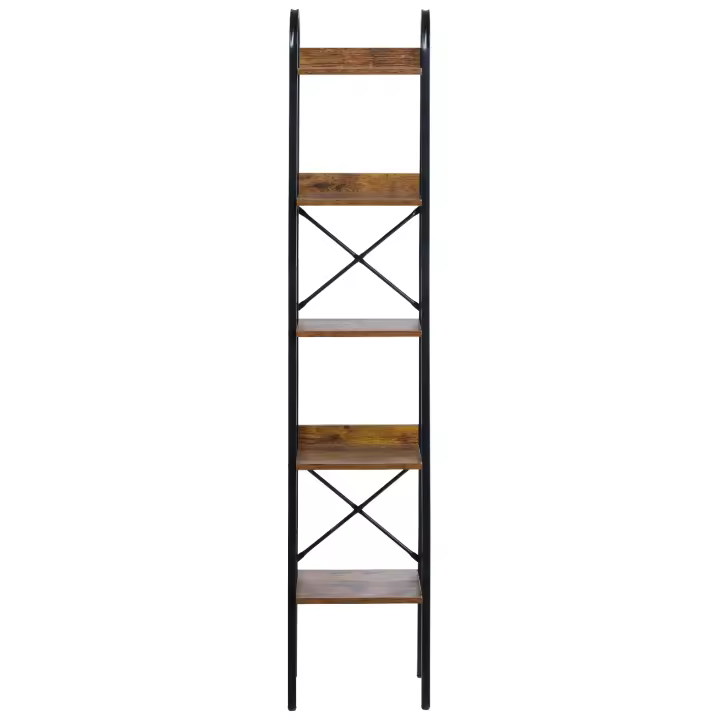 Estantería de metal SucceBuy, estilo industrial de 5 niveles, alto y estrecho. Ideal para almacenar en espacios habitables con sus estantes abiertos. - 1