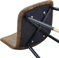 Juego de 4 sillas giratorias de ante para comedor con asiento acolchado, sillas de diseño para salón o cocina, con patas de metal negro, marrón - details 33