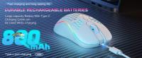 Ratón de juego inalámbrico de 2,4G, dispositivo con diseño ergonómico DPI ajustable para ordenador portátil de escritorio - details 2