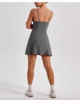 Mono con cuello Halter, vestido de tenis, Yoga, Fitness, cepillado, cómodo, transpirable, antideslizante, Falda corta deportiva informal para correr, nuevo - details 8
