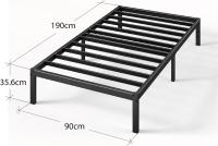 Marco de Cama de Metal Negro (160 x 200 cm Altura 36 cm Almacenamiento Bajo de la Cama) - details 12