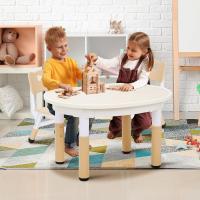 2 Sillas, Mesa y Sillas Infantiles con Forma de Cacahuete, Altura Ajustable, Mesa de Pintura para Niños, Juego de Mesa y Silla Infantil para Guardería y Jardín de Infancia, Amarillo - details 1