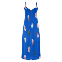 Vestido Maxi de Plumas Elegante Cómodo con Cuello en V Cuidado Fácil Moda para Mujeres - details 12