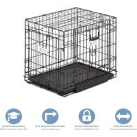 MidWest Homes for Pets Ovation modelo 1924DD Jaula para perros recién optimizada, con doble puerta, bandeja a prueba de fugas, patas protectoras de 60,96 cm de largo, color negro - details 2
