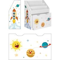 Estantería de Juguetes Móvil Multifuncional con 3 Compartimentos Caja de Libros Infantil con Ruedas - details 7