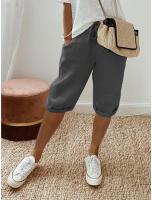 Pantalones Casuales de Verano de Algodón Lino Pantalones Cortos de Moda Callejera para Mujeres - details 13