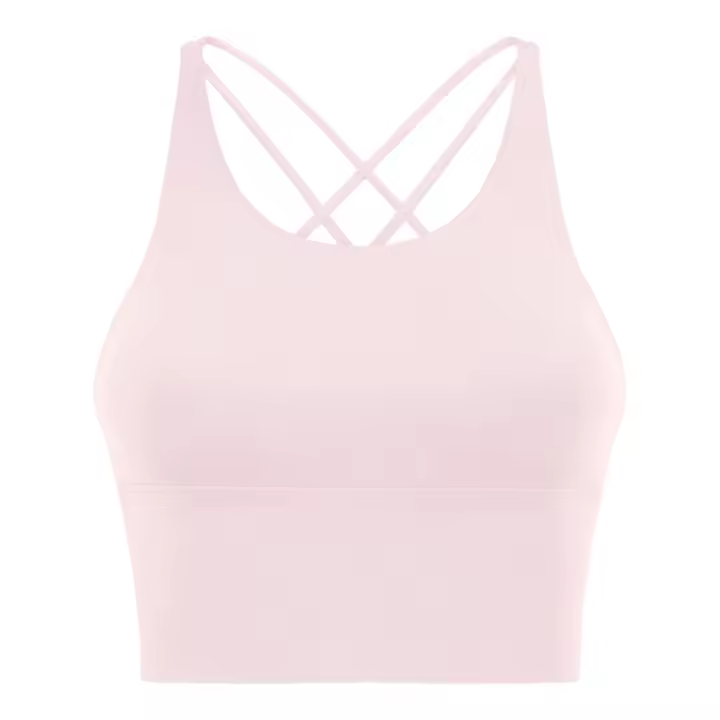 SHINBENE Sexy Strappy Wireless Sports Bra Crop Tops Women Padded Push Up Longline Gym Yoga Bras Cotton Feel Workout Brassiere - 1