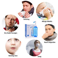 Irrigador Nasal de 300ML para adultos y niños, botella de enjuague, Protector Nasal, evita Sinusitis, rinitis alérgica, olla Neti - details 4