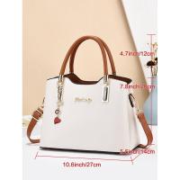 Bolso de hombro sencillo y moderno para mujer, bolso de madre de color contrastante, bolso de gran capacidad, mochila de lujo de alta gama - details 4