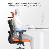 Silla de escritorio para computadora con reposacabezas ajustable y soporte lumbar, respaldo alto, silla ejecutiva giratoria para oficina en casa (azul claro) - details 34