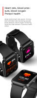 Reloj inteligente con pantalla completamente táctil de 1,85 pulgadas, oxígeno, presión arterial, prueba de frecuencia cardíaca, recordatorio de llamadas entrantes, IP67 - details 3