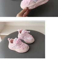 Zapatos para niñas primavera nuevos zapatos de papá extranjero zapatillas de malla para niños zapatillas para correr con diamantes de imitación con lazo - details 9