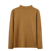 Camisa de manga larga para hombre, top ajustado con cuello alto, color sólido, terciopelo - details 22