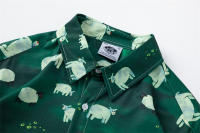 Camisa corta con estampado completo de ovejas de dibujos animados para hombre y mujer, blusa floral holgada informal y versátil para verano - details 1