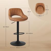 Taburete de Bar con Resaldo Diseño de Juego de 2 Taburete Giratorio 360° Altura Ajustable - details 30