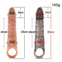 Empaque privado SEXY Condón reutilizable Largo Grande Retraso de la eyaculación Manga de alargamiento masculino Extensor de pene Juguetes sexuales para adultos para hombres - details 7