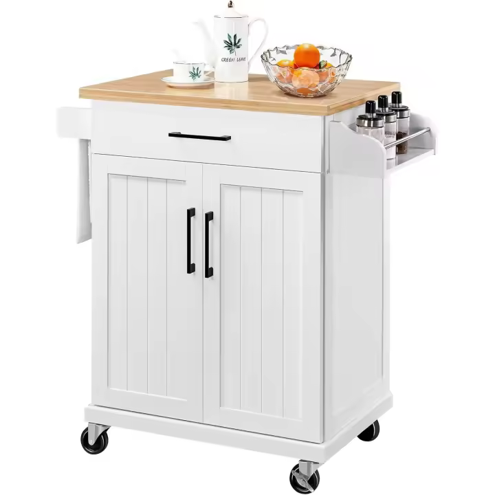 Carro de Cocina con Ruedas Carrito de Servicio Madera Estante de Cocina para Comedor Salón, 66 x 45,5 x 91,5 cm - 1