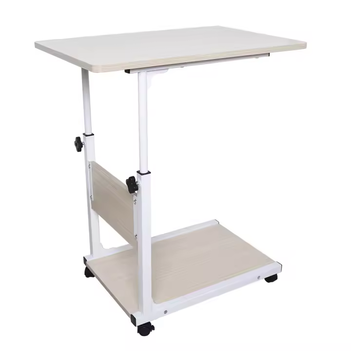 Mesa Auxiliar con Ruedas, Mesa de Ordenador portátil, Altura Regulable, Escritorio Ajustable, Escritorio portátil - 1