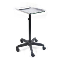 Bandeja de aluminio con ruedas para salón de belleza, carro para tatuaje, altura ajustable, 70-110CM, Blateado - details 1