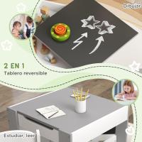 2 s Infantiles con s para Niños 2 en 1 con Pizarra Cajones de Tela Espacio de Almacenamiento para Guardería - details 2