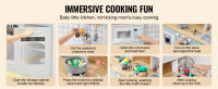 SucceBuy Play Kitchen para niños, juego de cocina de juguete de madera con luces y sonidos. Cocina para niños pequeños con máquina para hacer hielo, horno, fregadero, microondas, refrigerador, utensilios y accesorios para frutas para edades de 3 a 8 años - details 4