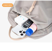 Bolso para mujer Mochila estética Diseño de moda Bolsos para niña Tela plisada Cordón Lindo Mochila fina Mochila escolar súper ligera plegable - details 15