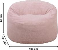 Terciopelo Acanalado - Suave y Confortable - Puff Pera con Relleno de Espuma Incluido, Óptimo Apoyo para la Espalda - Bean Bag, Sofa Puff Gigante (100 cm, Azul Marino) - details 26