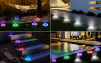 8pcs Luces Solar Subterráneas 8LED para Jardín al Aire Libre Iluminación de Camino, Deck, Paisaje - details 1