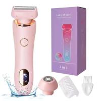 Maquinilla de afeitar eléctrica profesional 2 en 1, afeitadora eléctrica en seco y húmedo, resistente al agua, para depilación de mujer, para Bikini, pierna, brazo, axila - details 3