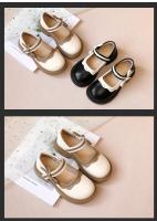 Zapatos de cuero para niñas, calzado sencillo con lazo lateral, borde con volantes, informal, sencillo, de retazos de princesa - details 5