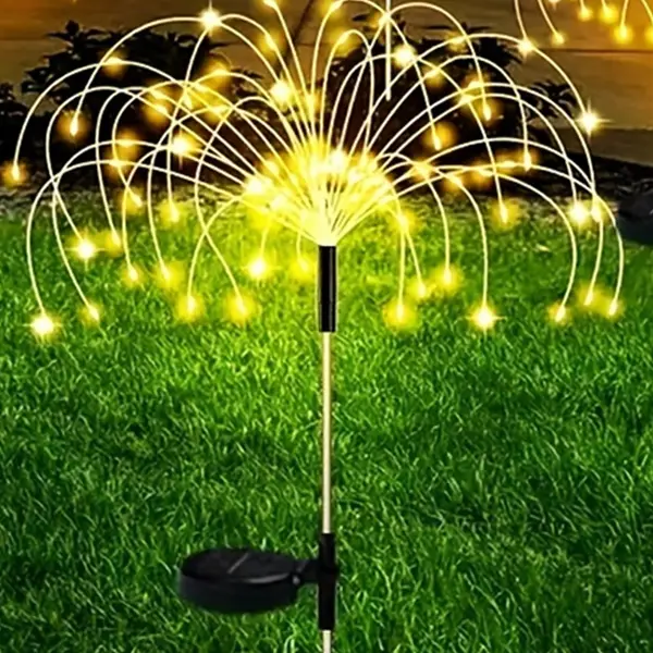 Lámpara Solar RXUNS de 200 LED con 8 Modos para Jardín Resistente al Agua con Luz de Fuegos Artificiales para Decoración de Exteriores y Backyard Material de Metal Estilo Moderno - 1