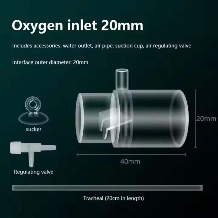 Salida de filtro de tanque de peces acrílico, salida de aireación de tanque de peces transparente de 16/20/25mm, tubo de salida de filtro desmontable, cabezal de oxígeno para acuario - 1