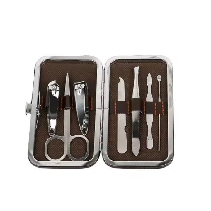 Juego de Herramientas de Belleza de Uñas de 7 Piezas Caja de Cuero Ideal para Decoración de Uñas - 1