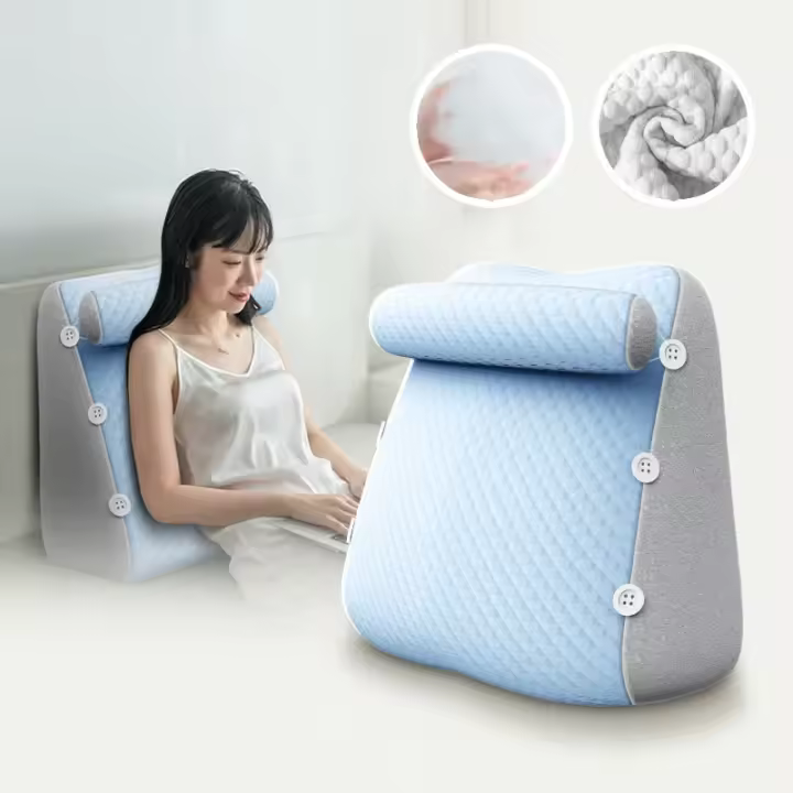 Almohadas Triangulares de Apoyo para Sofá Cama, Cojín de Descanso para Lectura, Almohada Lumbar de Posicionamiento, Cabecera Tapizada, Almohada de Cuña - 1