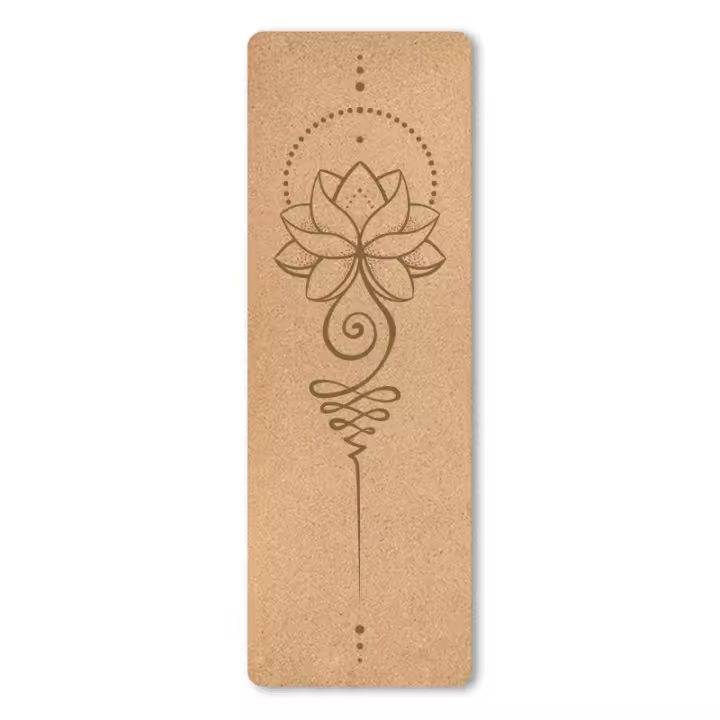 Estera de Yoga Antideslizante y Absorbente de Sudor Estampado de TPE Natural, Ideal para Fitness en Casa, Gimnasia, Pilates con Bolsa 4mm - 1