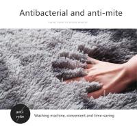 Alfombra peluda redonda pequeña con estampado de teñido anudado, tapete colorido antideslizante para sala de estar y dormitorio, alfombrilla suave para el suelo de invierno, 40/60cm - details 4