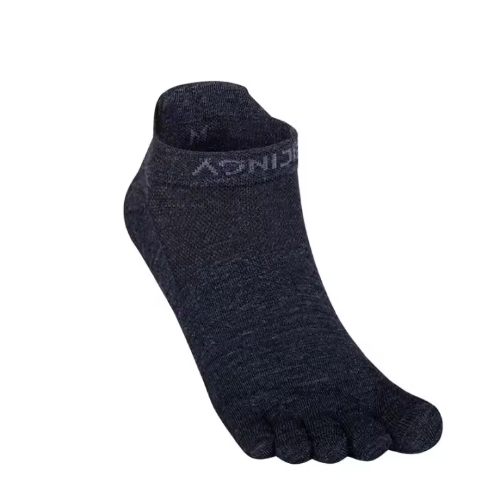 Calcetines Cortos de Cinco Dedos de Lana Merino AONIJIE E4822 para Correr y Maratón de Deporte Ático de Corte Bajo y Toesocks - 1