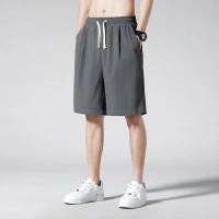 Pantalones cortos informales holgados de verano para hombre, ropa interior de entrenamiento de secado rápido, ligera, deportiva, de seda helada, a media cintura - details 9