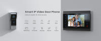 < Fuente de alimentación incorporada >TMEZON Videoportero Wifi Sistema de intercomunicación,Monitor 1080P 7 zoll y timbre con cable para 1 familia, tecnología de 4 cables,Desbloqueo Remoto,visión Nocturna, instantánea/grabación,Tuya Smart - details 0