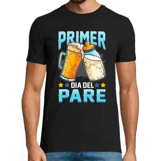 Primer Día del Pare Padre Català Primerenc Novato Camisetas CERVEZA,Pack Regalo Camiseta Personalizada - 1