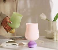 Taza colorida de tulipán con pies de agua, taza de borosilicato alto, corazón de niña, vino, leche, vaso - details 4