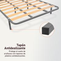 Estructura de Planchas de Acero 30x30mm con Patas Tubo de Acero Pintura Epoxy Gris Marco de Cama - details 3