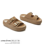 Nuevas zapatillas de cuero ropa casual de moda versátil fondo plano medio arrastre zapatillas de playa premium para mujer - details 7