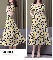Nueva moda Casual 2024 vestidos elegantes de verano para mujeres cuello redondo estampado Vintage Vestido de manga corta ropa suelta de mujer - details 17
