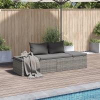 Sofá Jardín Ratán Sintético Acero Cojín Marrón Tumbona Ajustable Patio - details 10