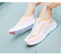 Nuevos zapatos para correr transpirables con superficie Flyknit, zapatos informales versátiles para mujer, zapatos deportivos ultraligeros - details 8