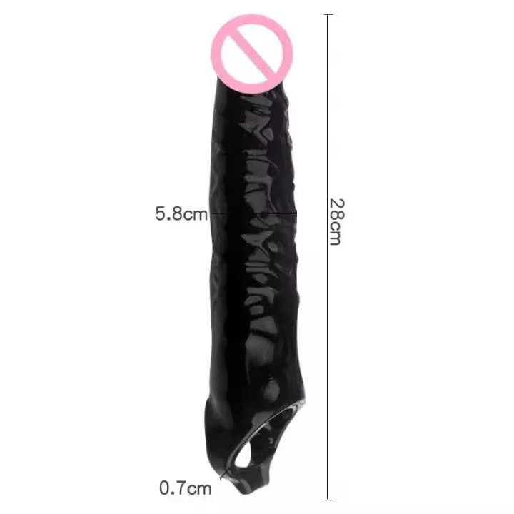 Empaque privado Sexy 28cm Manga grande para hombres Extensor de alargamiento Condón Extensión Juguetes para adultos Retraso de la eyaculación Sex Shop - 1